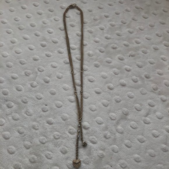 Juicy Couture Gold Rhinstone Crown Heart Necklace - Picture 2 of 6